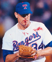 Texas Rangers Nolan Ryan Bloody Lip Photo